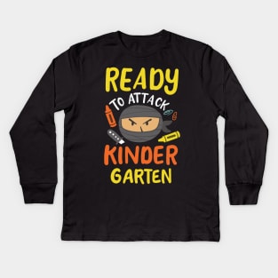 Ready To Attack Kindergarten Cute Ninja Kids Long Sleeve T-Shirt